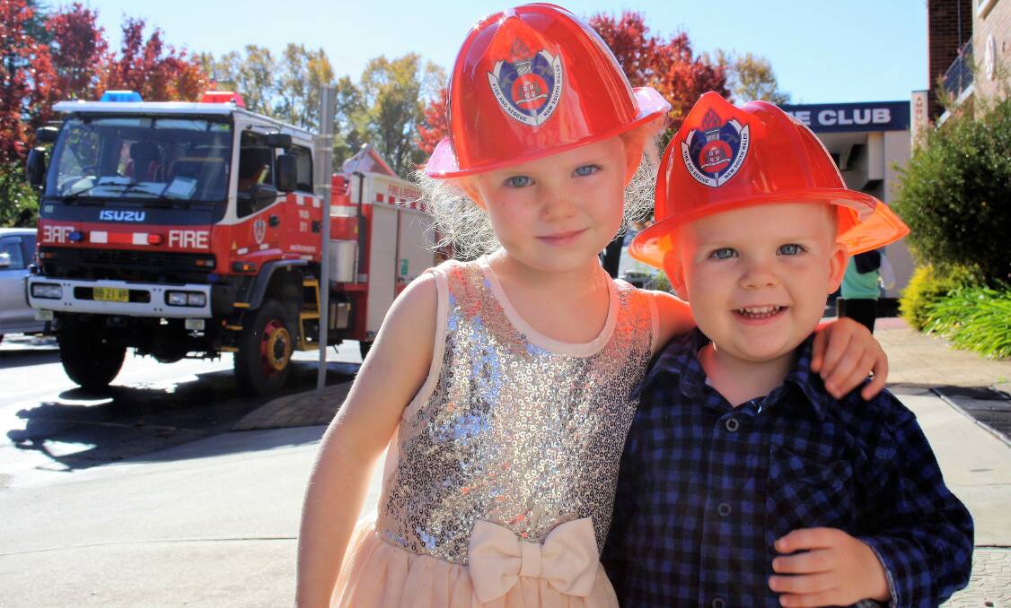 FUN DAY: Lola and Eddy Finnigan had a ball at the 2017 Yass Fire and Rescue open day. The 2018 event is on Saturday, May 19 at 10am–2pm. Photo: Alix Douglas.