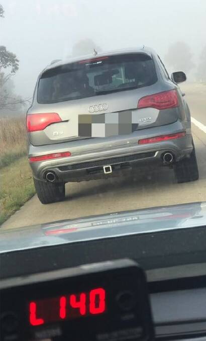 The Audi Q7 caught speeding twice in one hour. Photo: NSW Police Force