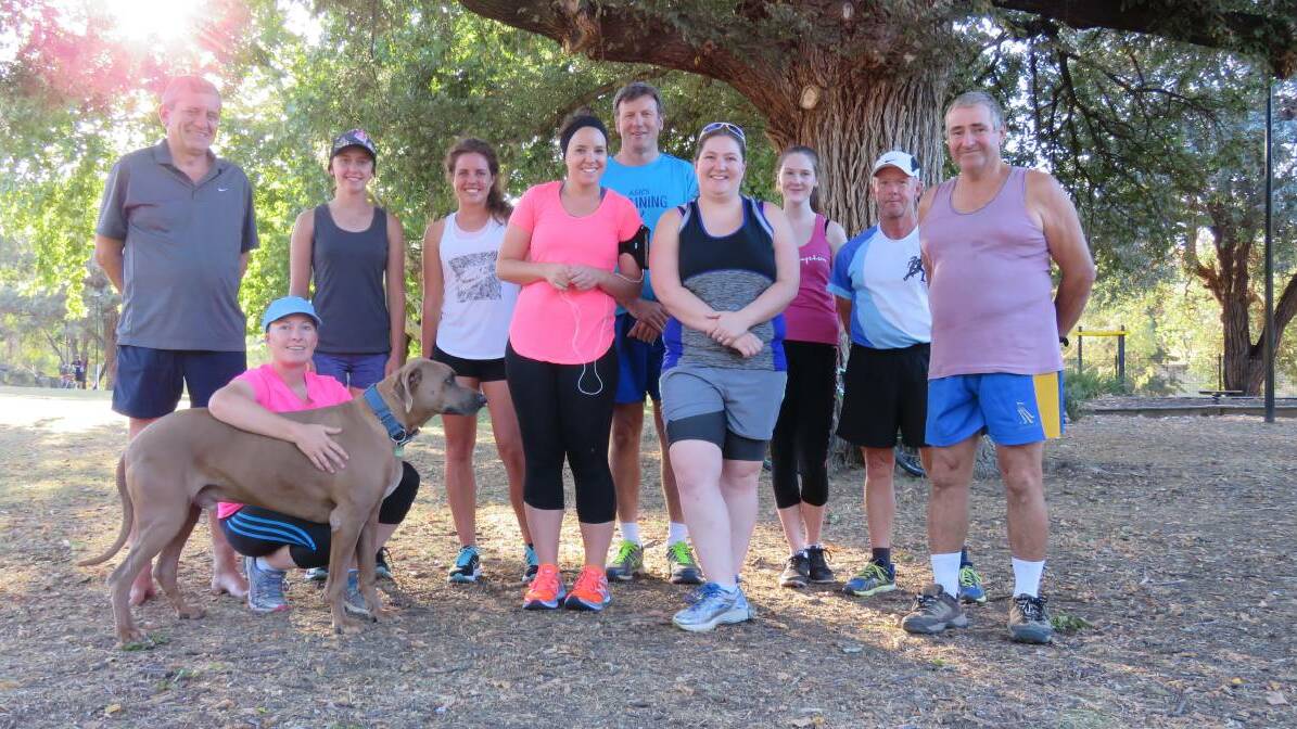 JOY OF CARDIO: The Yass Runners and Walkers group during a session at Riverbank park. Photo: supplied