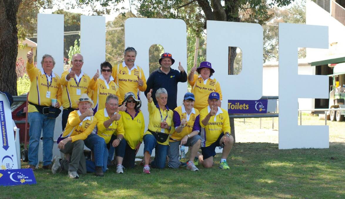 VITAL EVENT: A number of participants help raise funds for the 2016 Yass Relay for Life initiative. The 2017 event will have a Christmas theme and is set for December 2–3 at the Showgrounds. Photo: Yass Relay for Life
