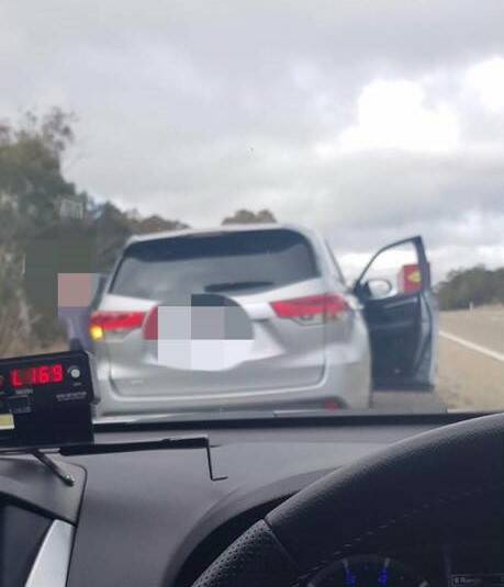 The speeding vehicle on Hume Highway, Yass. Photo: NSW Police Force.