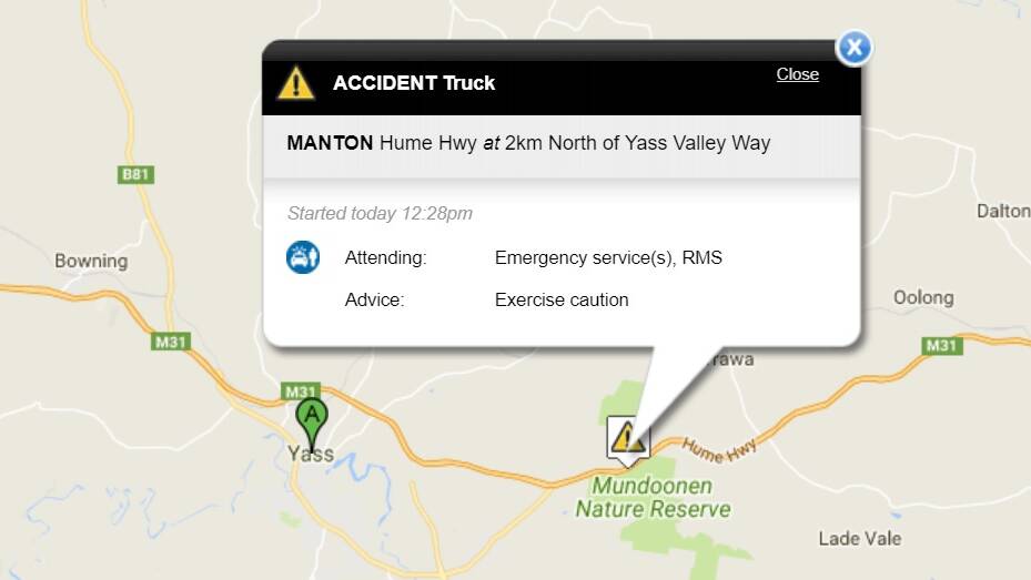 Truck accident on Hume Highway, Manton