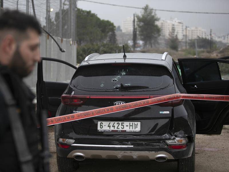 A Palestinian driver was shot dead after allegedly ramming his car into an Israeli pedestrian. (AP PHOTO)