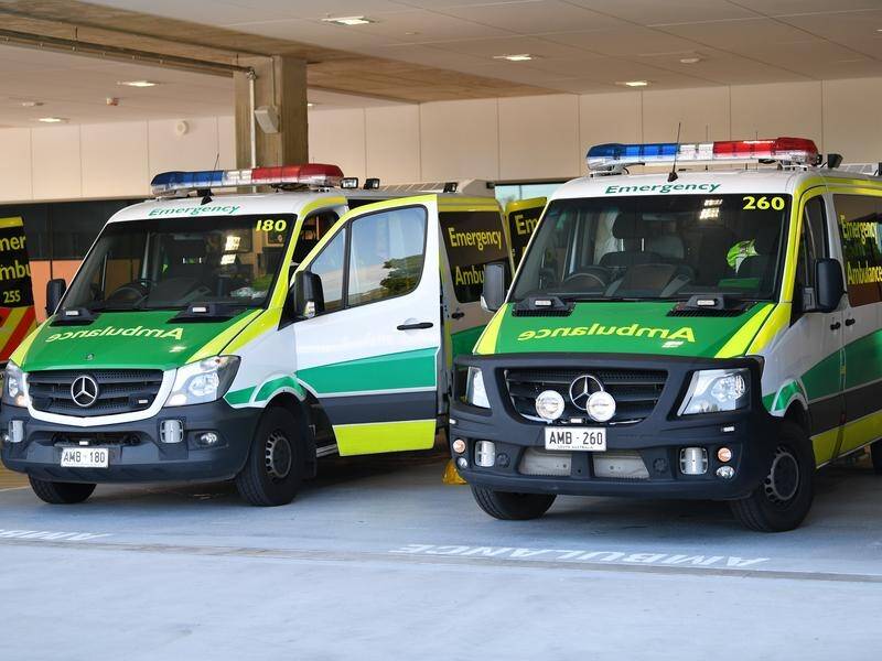 High demand meant ambulances in Adelaide could not unload their patients. (David Mariuz/AAP PHOTOS)