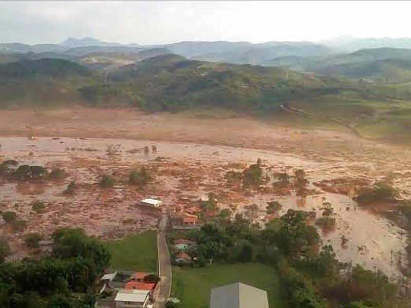 The dam collapse in the city of Mariana in southeastern Brazil caused a giant mudslide in 2015. (EPA PHOTO)