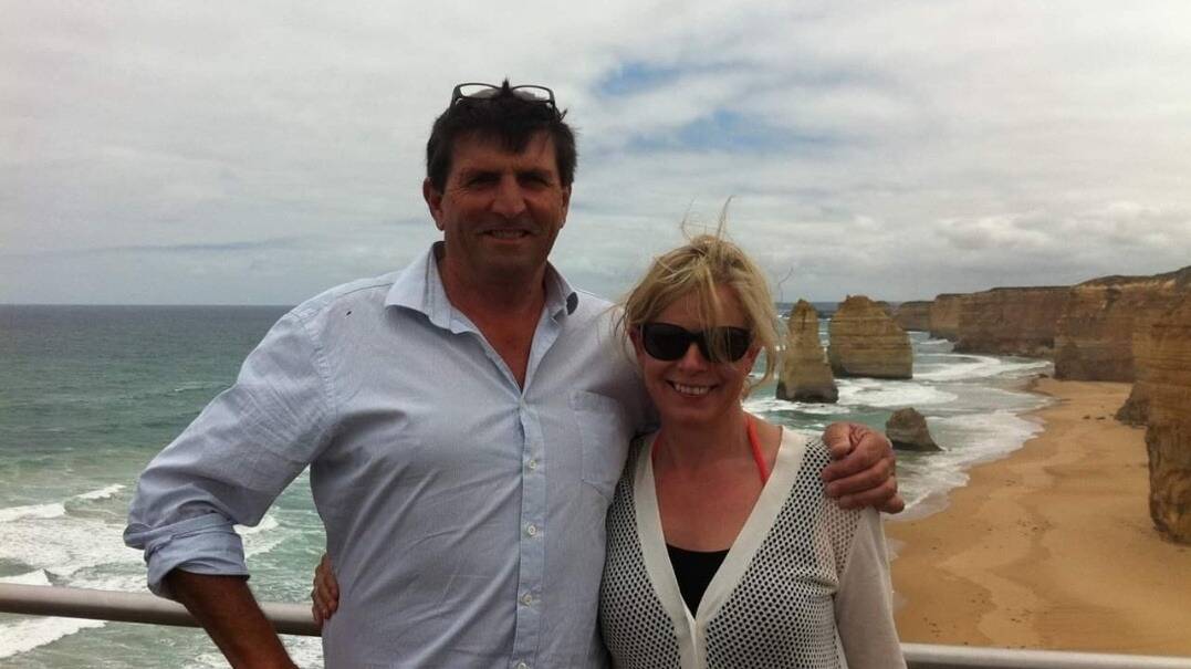 Mick Abbey with his wife Ruth on the Great Ocean Road.
