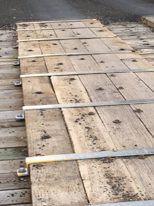 New steel beams across the wooden planks on Garry Owen bridge in Binalong.
