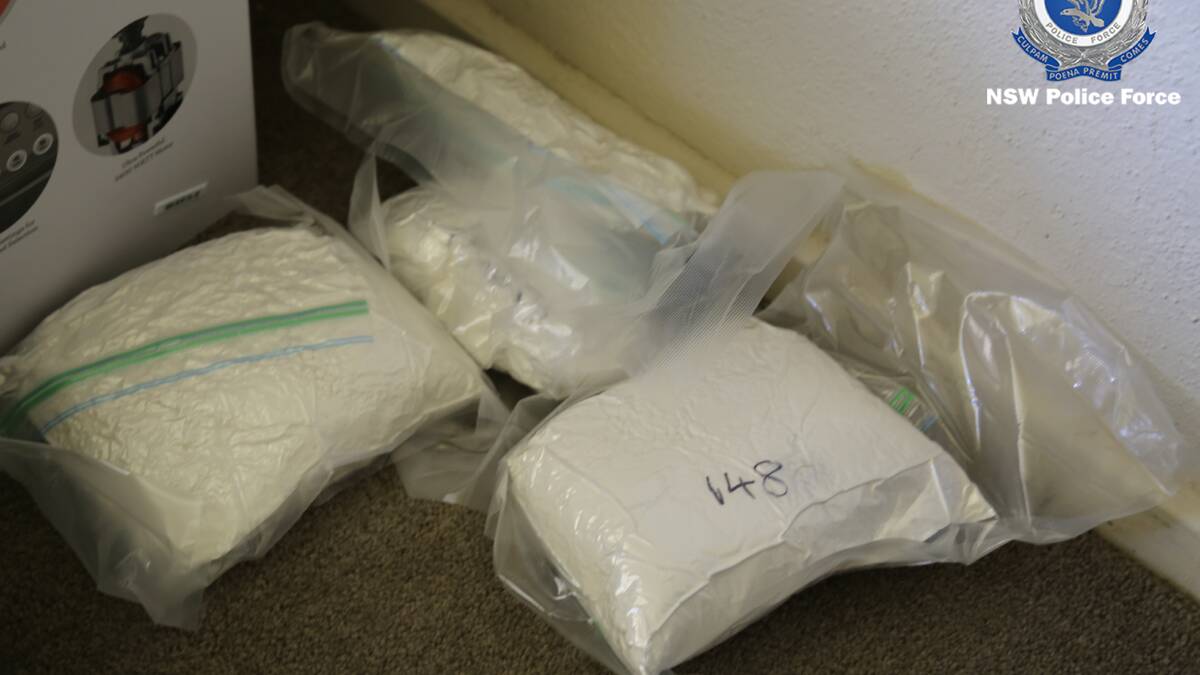 Police allegedly found $9 million worth of cocaine at the drug lab on Yass River Road. Photo: NSW Police Media