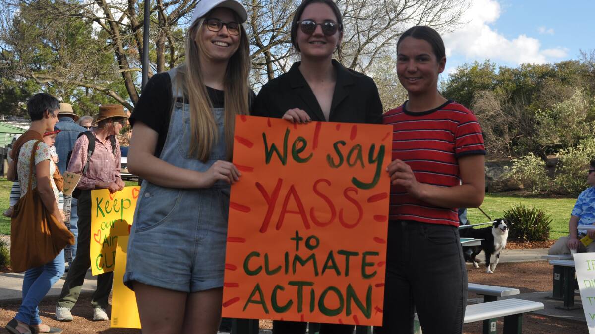 Katie Payne, Julia McGregor and Aulikki Laver say Yass to climate action.