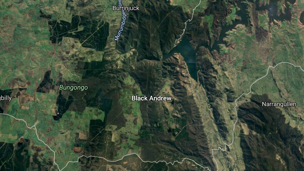 A satellite image of Black Andrew Nature Reserve from Google Maps.