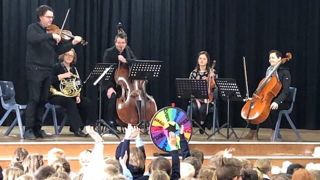 Live in concert: Canberra Symphony Orchestra performs at Mount Carmel School. Photo: Michael Green