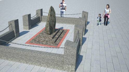 A digital image shows what the upgraded cenotaph outside of Yass Soldiers' Memorial Hall will look like once completed. Picture: supplied