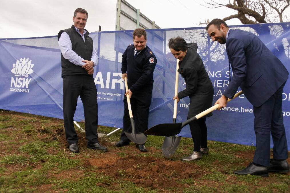 NEW AMBULANCE STATION SITE (L-R): Director of Hines Construction David Hines; Acting Superintendent Southern NSW Ambulance Service Ben Hutchinson; Member for Goulburn Pru Goward and Senior Project Director for Health Infrastructure Anthony Dimech