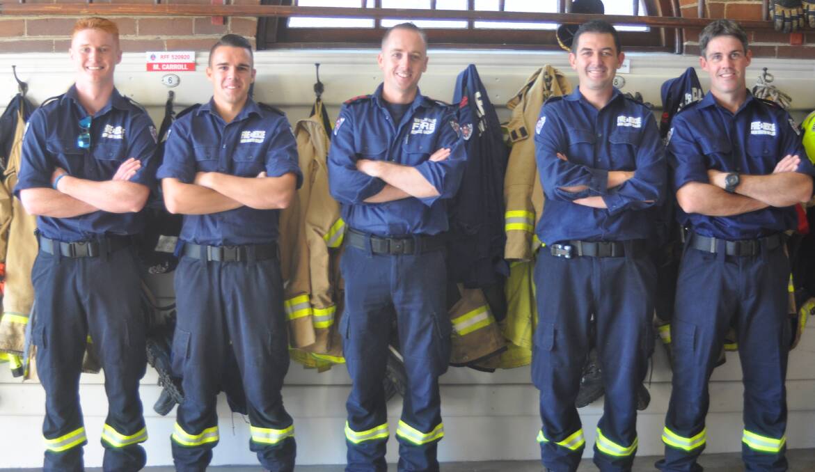 Station 511 Yass firefighters: Cameron Madden, Nick Whiting, Captain Scott Lang, Ben Bowman and Chris Inglis.