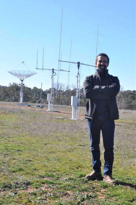 Cingulan Space owner Keith Rosario at the satellite tracking station just outside of Yass. Photo: Hannah Sparks