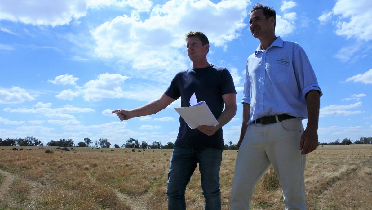 Fuelling the future: Proponent Travis Barker with property manager Andrew Curlewis at the proposed site near Bowning. Photo: Jessica Cole
