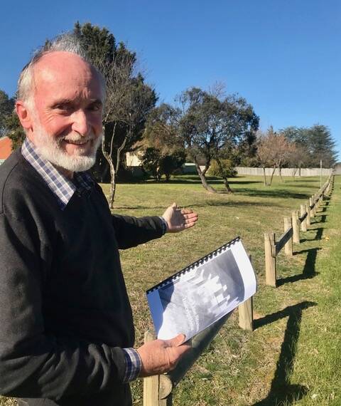 Roger Buckman is hoping to get NSW Government funding to build 'Time Line Stones' in Alf Fletcher Park. Photo: supplied