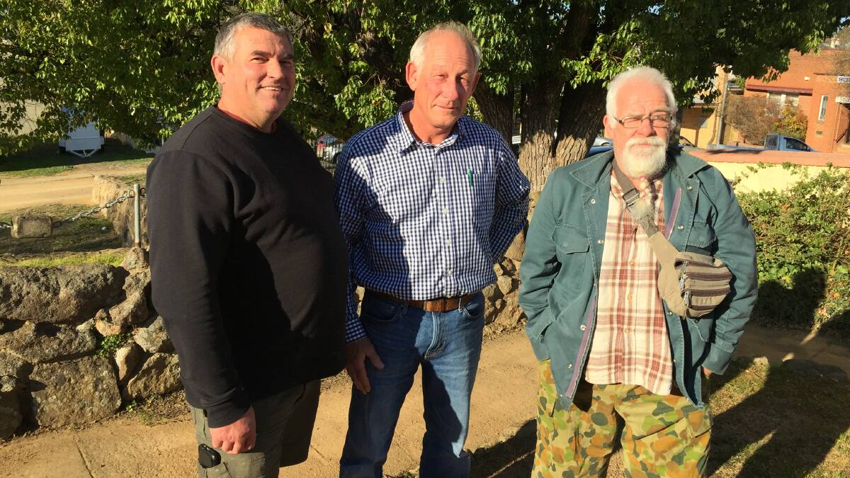 Advocacy: Al Phemister, Iain Fyfe and Barry Hunter are calling on Yass Valley Council to declare a climate emergency. Photo: Sam Hollier
