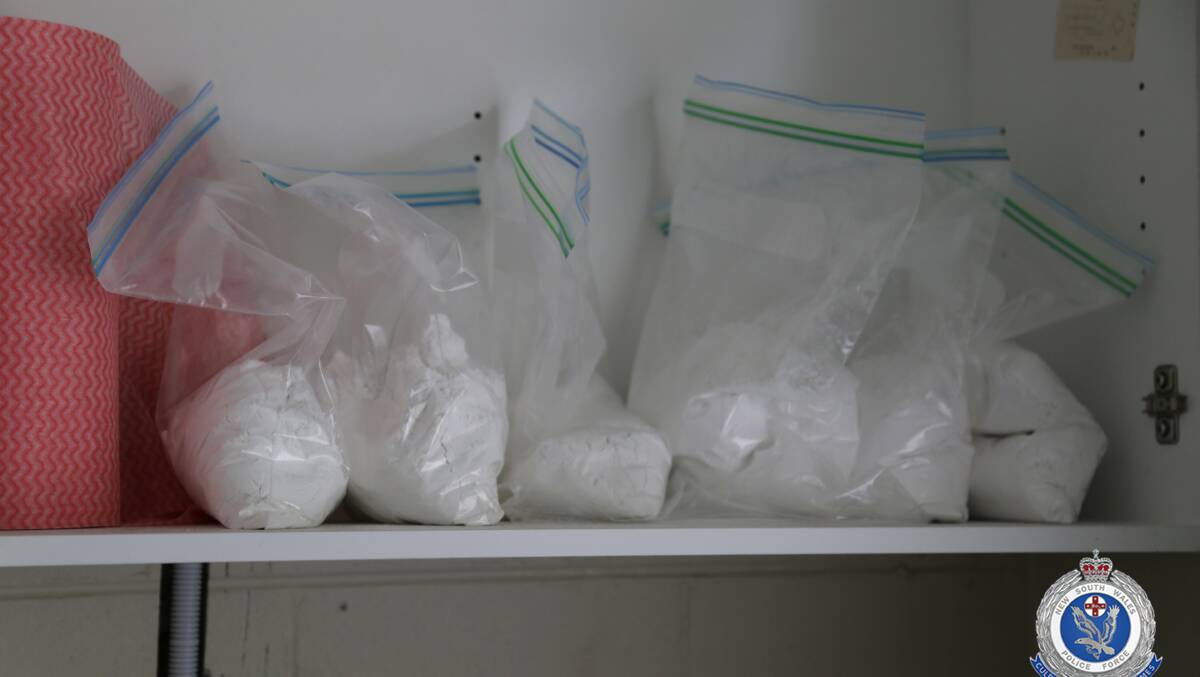 Officers found 30 kilograms of cocaine during a raid on a Yass property in June. Photo: Supplied by NSW Police