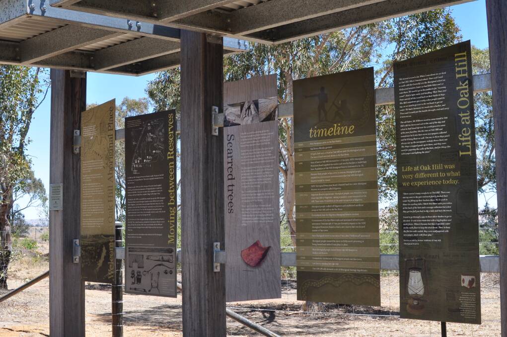 Information display at Oak Hill Aboriginal Reserve in north Yass. Photo: Hannah Sparks