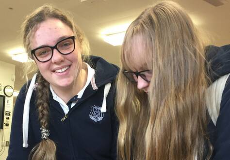 THE FUTURE: Yass High students Taylor Wythes and Milli Duncan explore career opportunities. Picture: supplied
