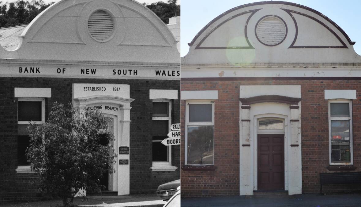 Then and now: The Old Bank Building on Fitzroy Street, Binalong will receive $4000 for repainting and window and gutter replacements.