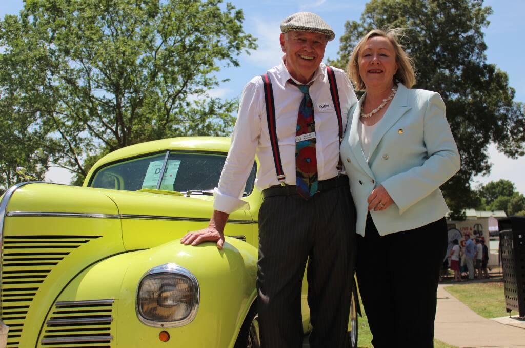 Classic Yass organiser Keiran Laurent and Yass Valley mayor Rowena Abbey at the 2019 event. Photo: Hannah Sparks