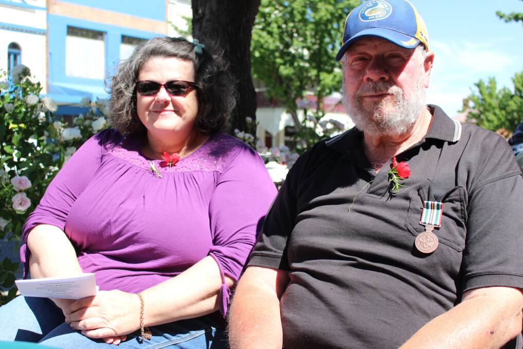 Rodney and Maureen Hollow of Tallong stop in Yass for the Remembrance Day service during their trip to Dubbo.