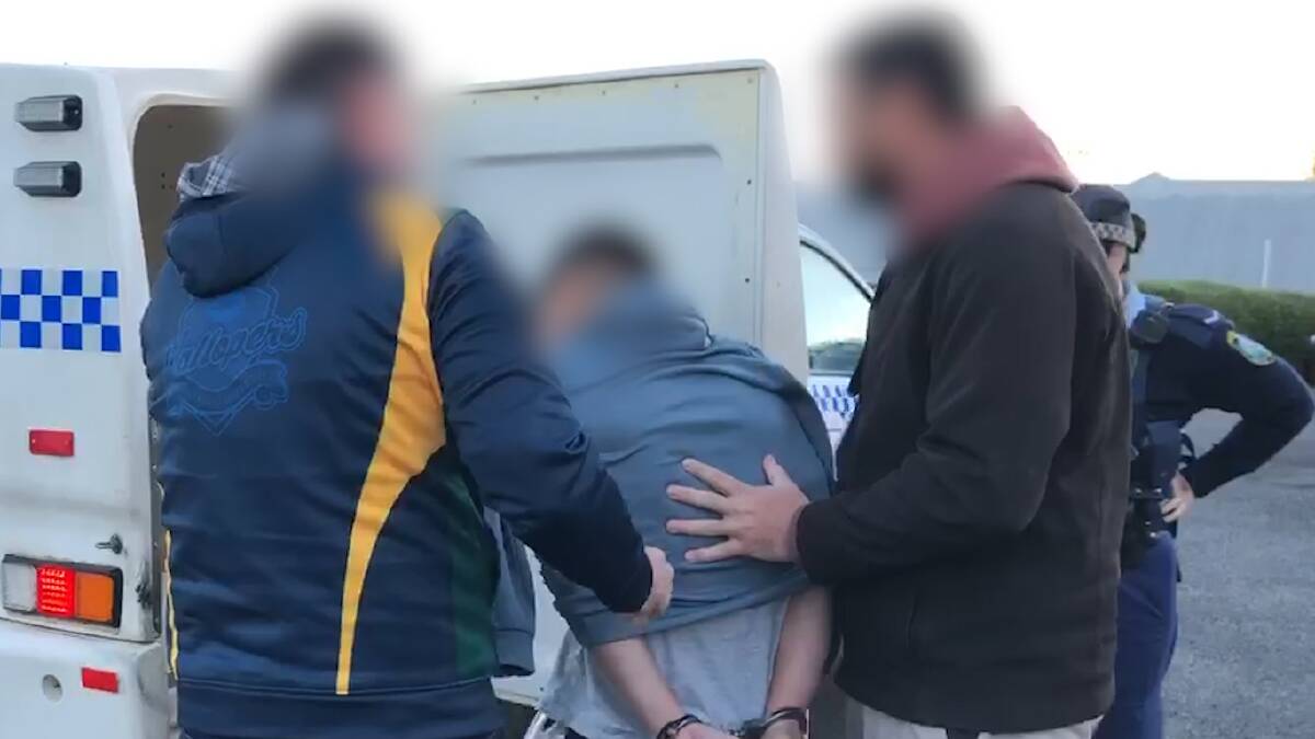 Four men have been arrested after NSW Police executed a search warrant on a Yass property on Tuesday. Picture: NSW Police Media
