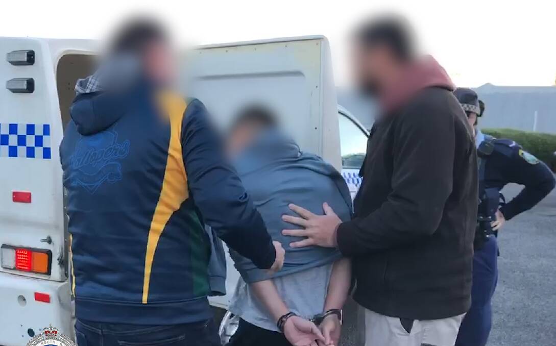 Drug bust: Four men were arrested at a hotel in Yass in June in connection to the supply and manufacture of $9 million worth of cocaine. Picture: NSW Police Media
