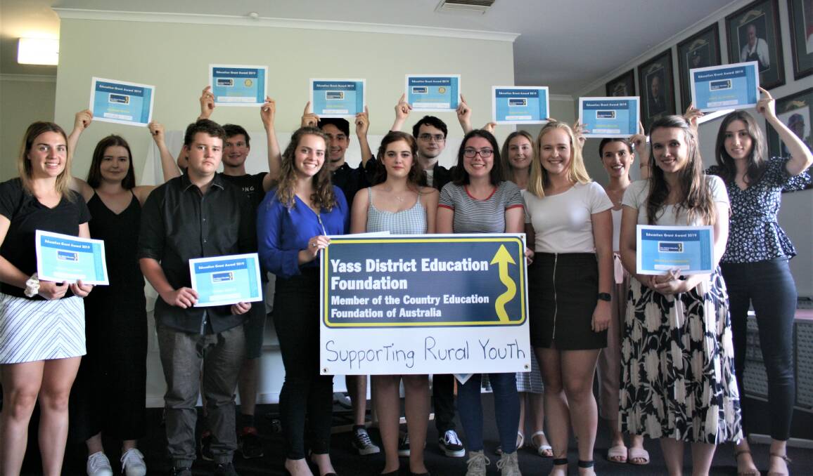 The class of 2019: 24 happy students receive funding support from the Yass District Education Foundation. Photo: Hannah Sparks