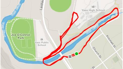 Riverbank parkrun course: The course will loop twice around Riverbank Park, starting at the rotunda and heading towards Yass High School in a clockwise direction. Photo: supplied 
