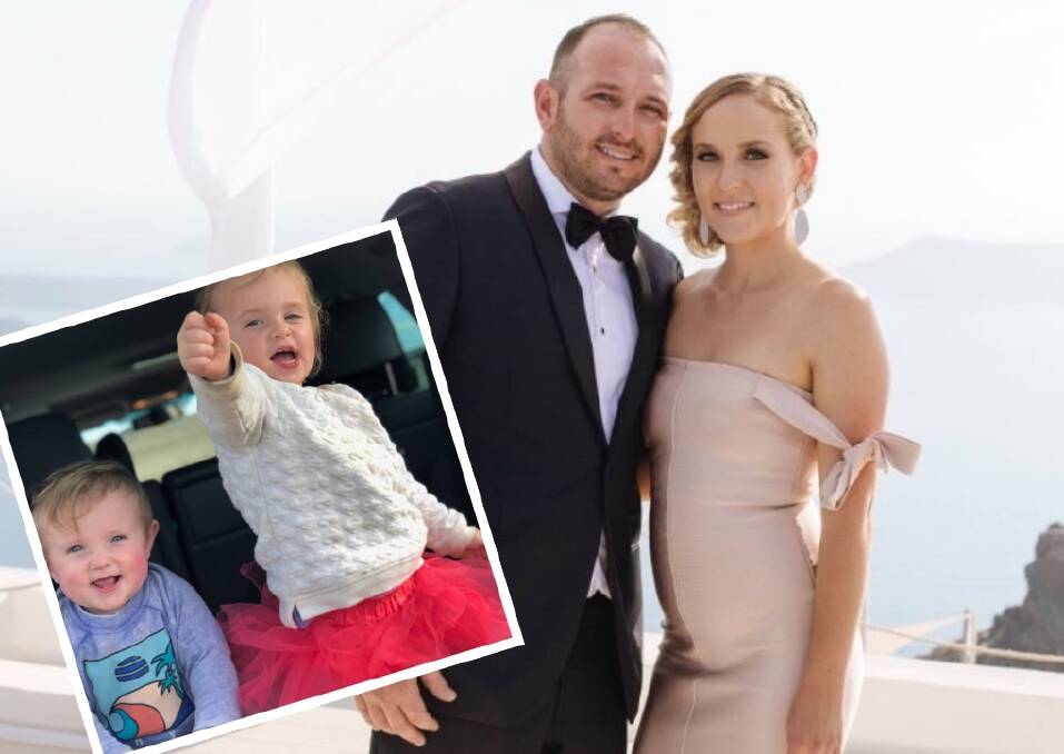 Amy Jolliffe and Jono Thompson pictured with daughters Tilly and Poppy. Pictures: supplied