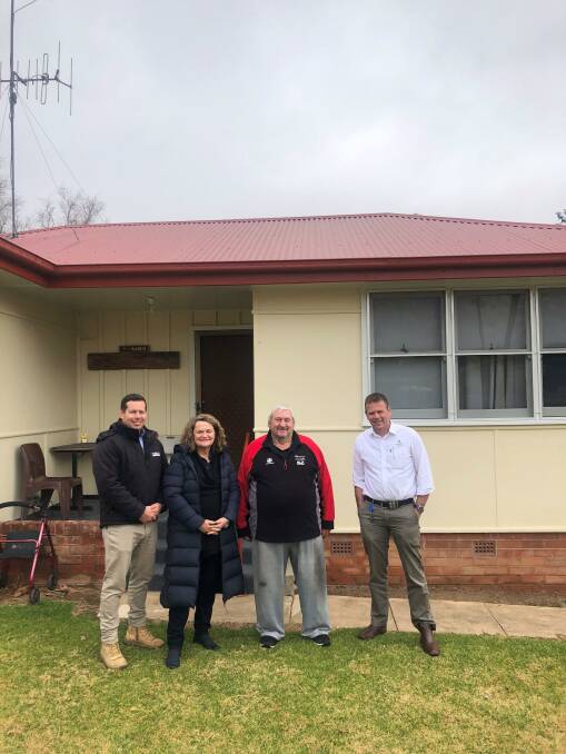 Business Development Manager David Robertson with Member for Goulburn Wendy Tuckerman, local Alan Ward and Justin Nyholm, Assets and Property Manager Argyle Housing. Photo: Supplied.