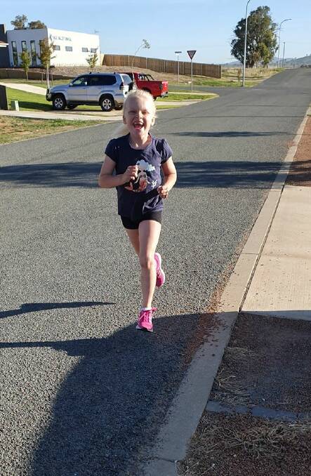 Seven-year-old Annabel Johnston will run for a kilometer daily for a month to raise funds. Pic: Supplied 