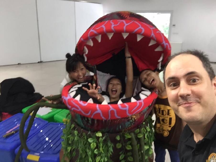 DOWN ON SKID ROW: During his time at Yangon International School, Adam Fraser worked as the head of performing arts, teaching film and drama, while also helping put on musicals such as Little Shop of Horrors [pictured]. Photo: SUPPLIED