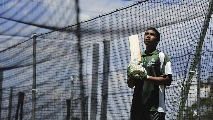 In the middle … Danul Dassanayake, 16, is playing first grade for Mosman until he resumes for the Trinity first XI after the school holidays.