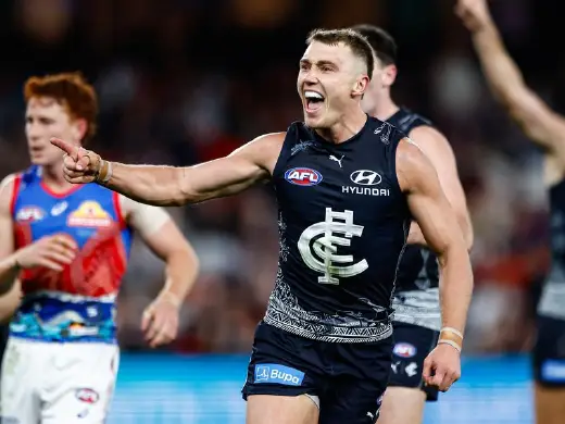 Patrick Cripps is just one of the Blues stars Geelong will be keeping a close eye on. Photo: Dylan Burns/AAP PHOTOS
