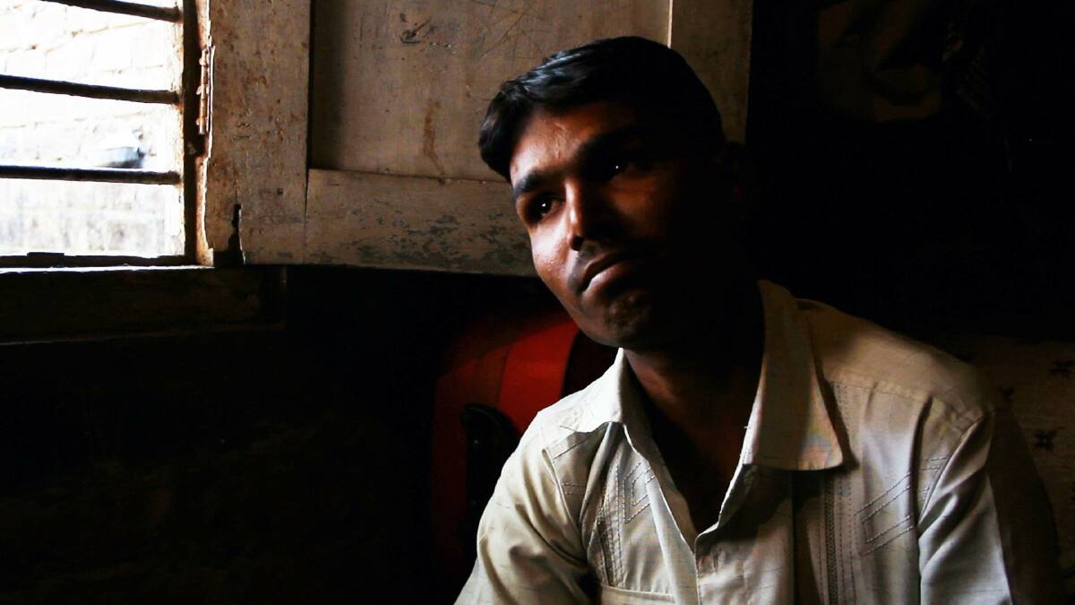 Irshaad Khan at home in Indore, Madhya Pradesh. His father, Azghar Khan, died while he was on a drug trial.