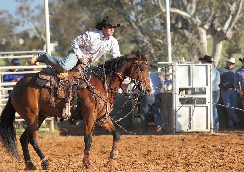 Clay Bush won the rope and tie event at the 2012 Yass Rodeo. Photo: RS Williams.