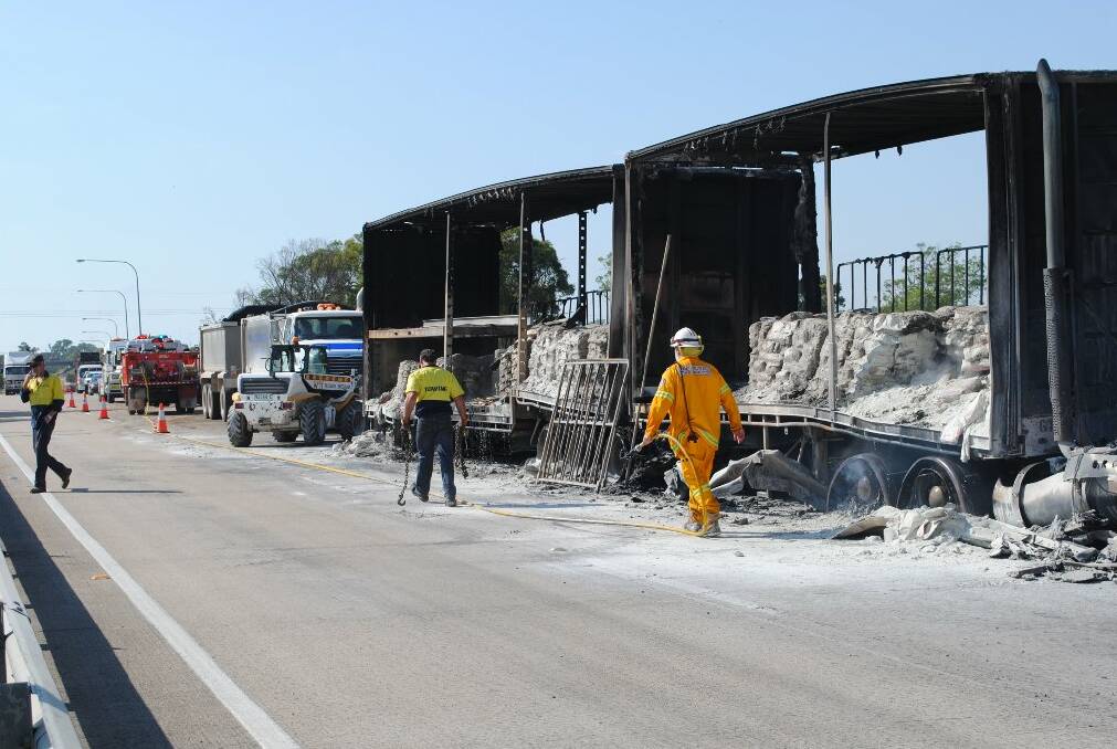 Aftermath of truck fire. Photo by: Oliver Watson.