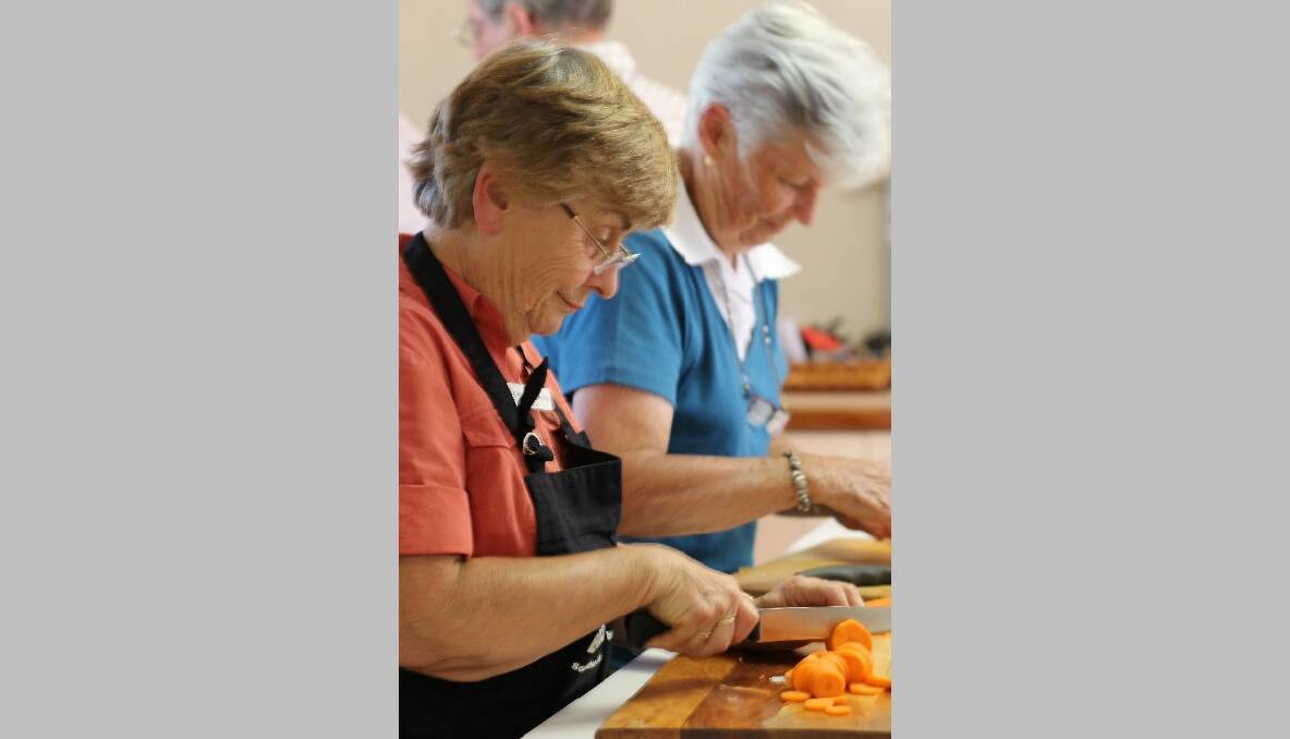 Community cooks Christine Anderson and Robin Pollack at the BlazeAid base at Bookham.