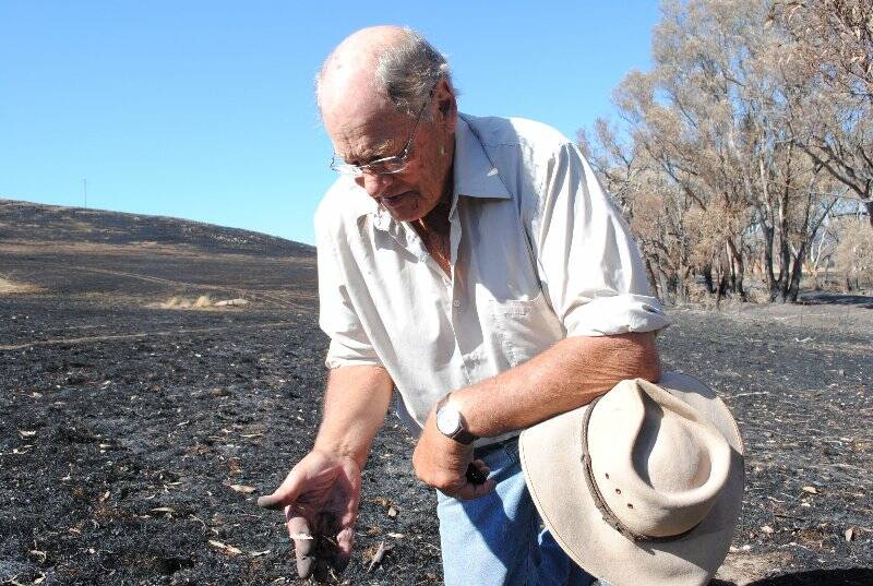 LOSS: Ian Bush was away fighting the fire when the Cobbler Road blaze ripped through his own property.