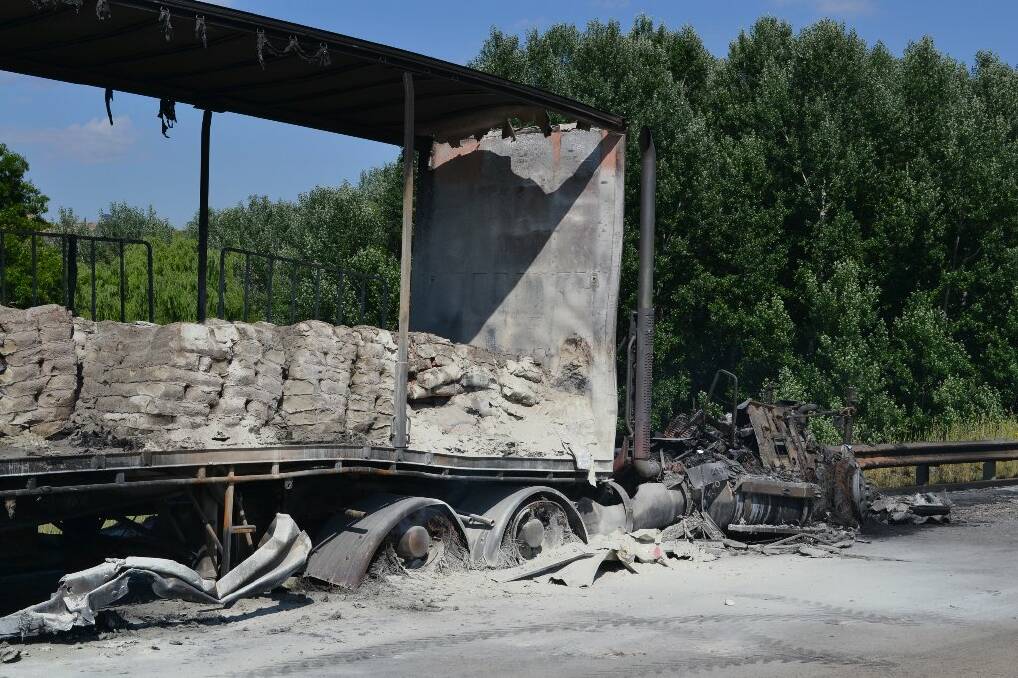 Aftermath of truck fire. Photo by: Lawrence Mercieca.