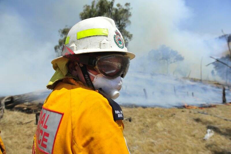 Bowning volunteer firefighters have been on the Cobbler Road fire ground most of the week. Photo: Jay Cronan.