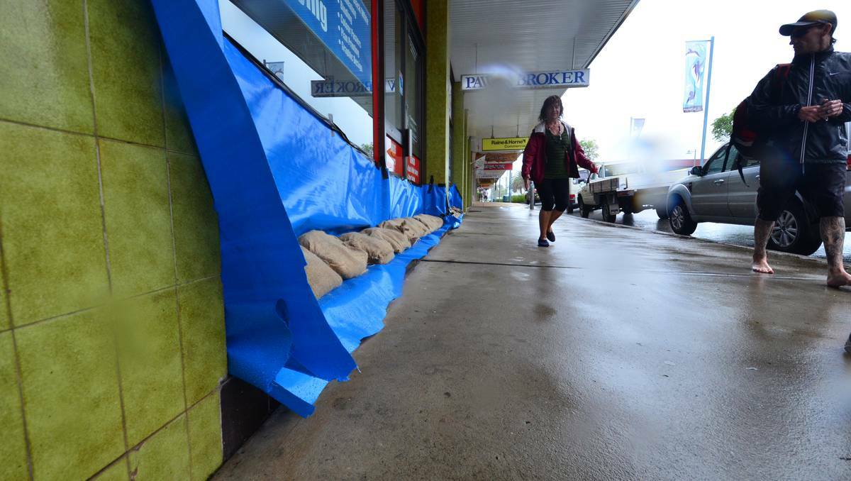 Sandbags were playing a part in Port Macquarie on Monday. Photo: Port Macquarie News