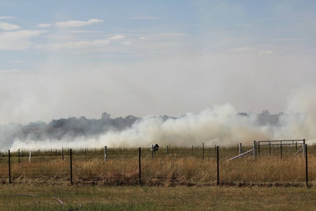 Smoke arose from a property on Murrumbateman on Saturday afternoon.