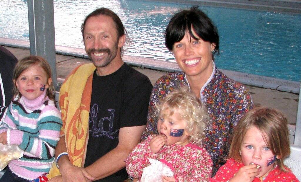 They will be missed: Chris McHarg and Sally Rasmussen with their three girls (from left) SAge, Merekee and Iluka.